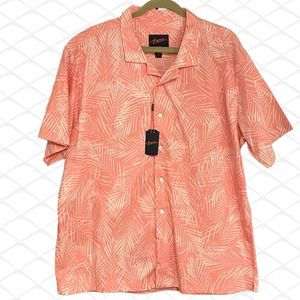 Egara Mens 2XL XXL Button Up Slim Fit Short Sleeve Sport Shirt Tropical Palmetto